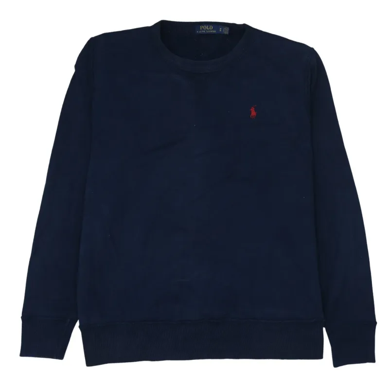 Polo Ralph Lauren Navy Blue Sweatshirt Men's Medium Embroidered Red Pony Crewneck Pullover made by Polo by Ralph Lauren