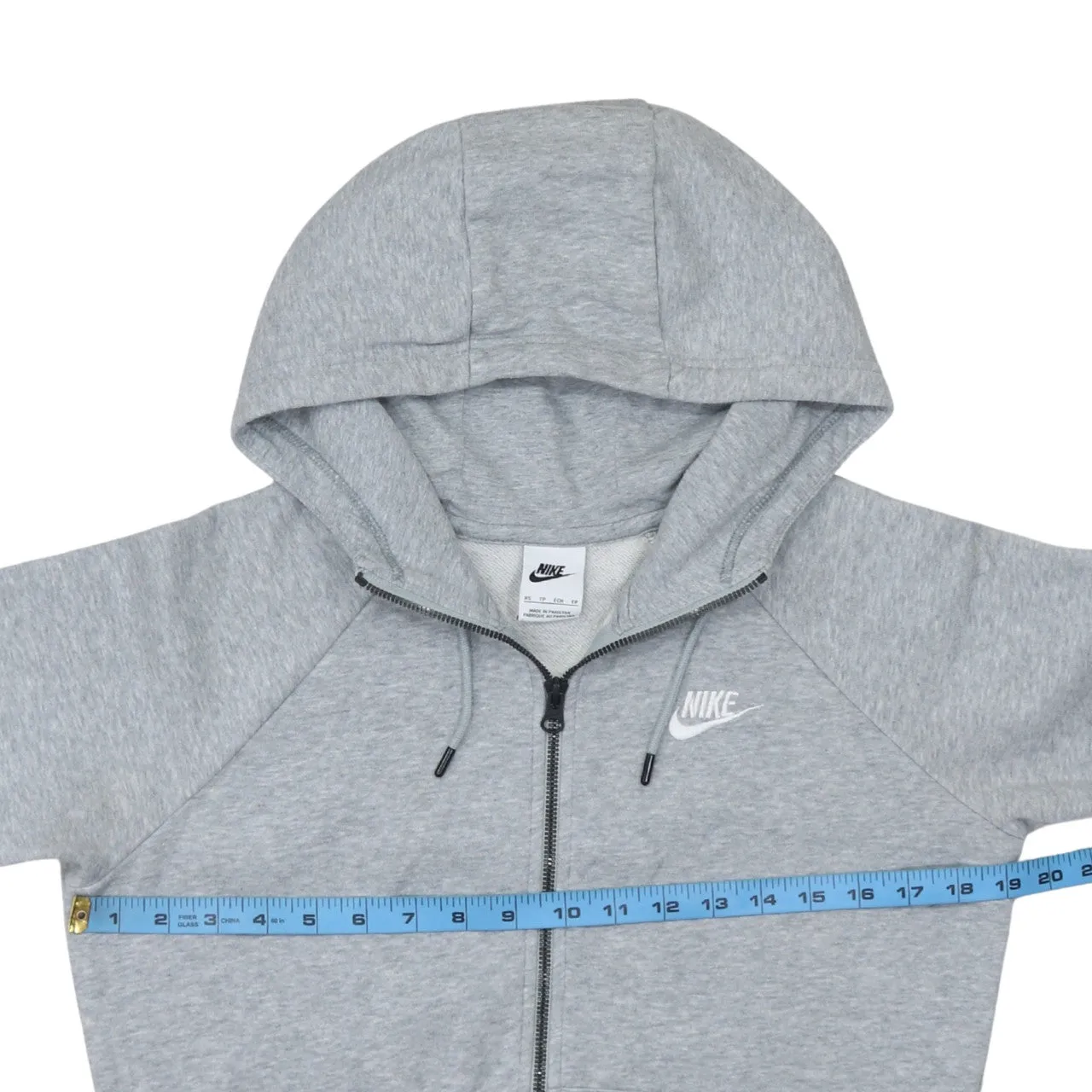 Nike Grey Full Zip Hoodie Men's XSmall Embroidered Chest Logo Split Front Pockets Sweatshirt sold by Vintage Club product image thumbnail 5