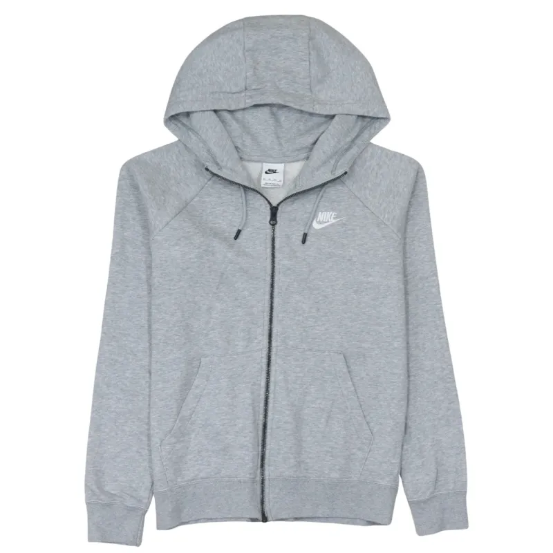 Nike Grey Full Zip Hoodie Men's XSmall Embroidered Chest Logo Split Front Pockets Sweatshirt sold by Vintage Club