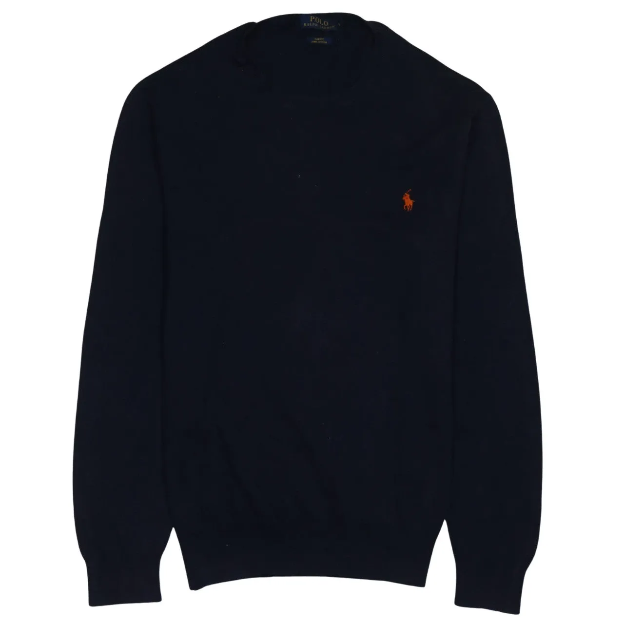 Polo Ralph Lauren Navy Blue Jumper Women’s Large Embroidered Pony Logo Crewneck Knit Sweater sold by Vintage Club