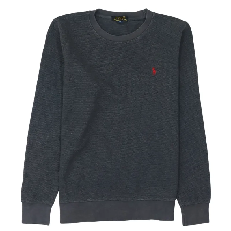 Polo Ralph Lauren Dark Grey Sweatshirt Men's Medium Embroidered Red Pony Crewneck Pullover made by Polo by Ralph Lauren