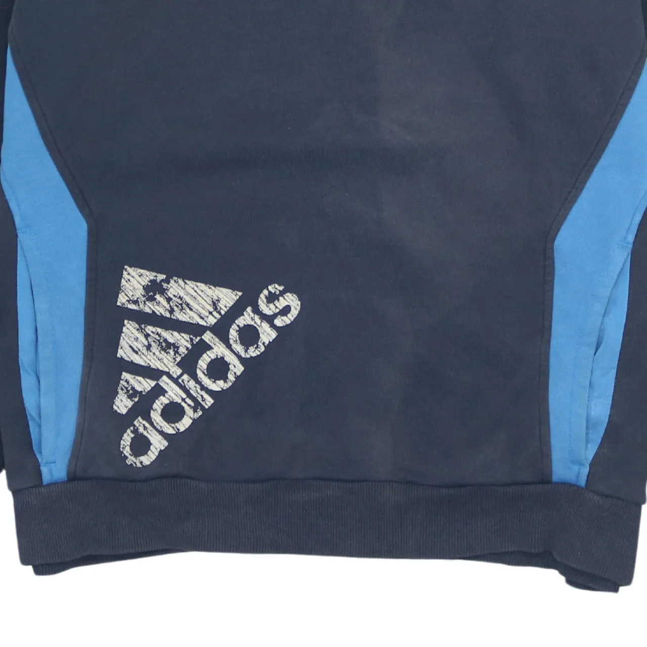 Adidas Men's XLarge 90's Vintage Navy Blue Hoodie Striped Sleeves sold by Vintage Club product image thumbnail 5