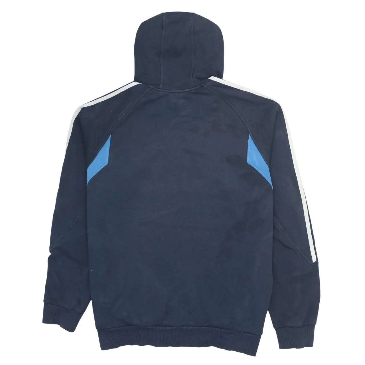 Adidas Men's XLarge 90's Vintage Navy Blue Hoodie Striped Sleeves sold by Vintage Club product image thumbnail 2