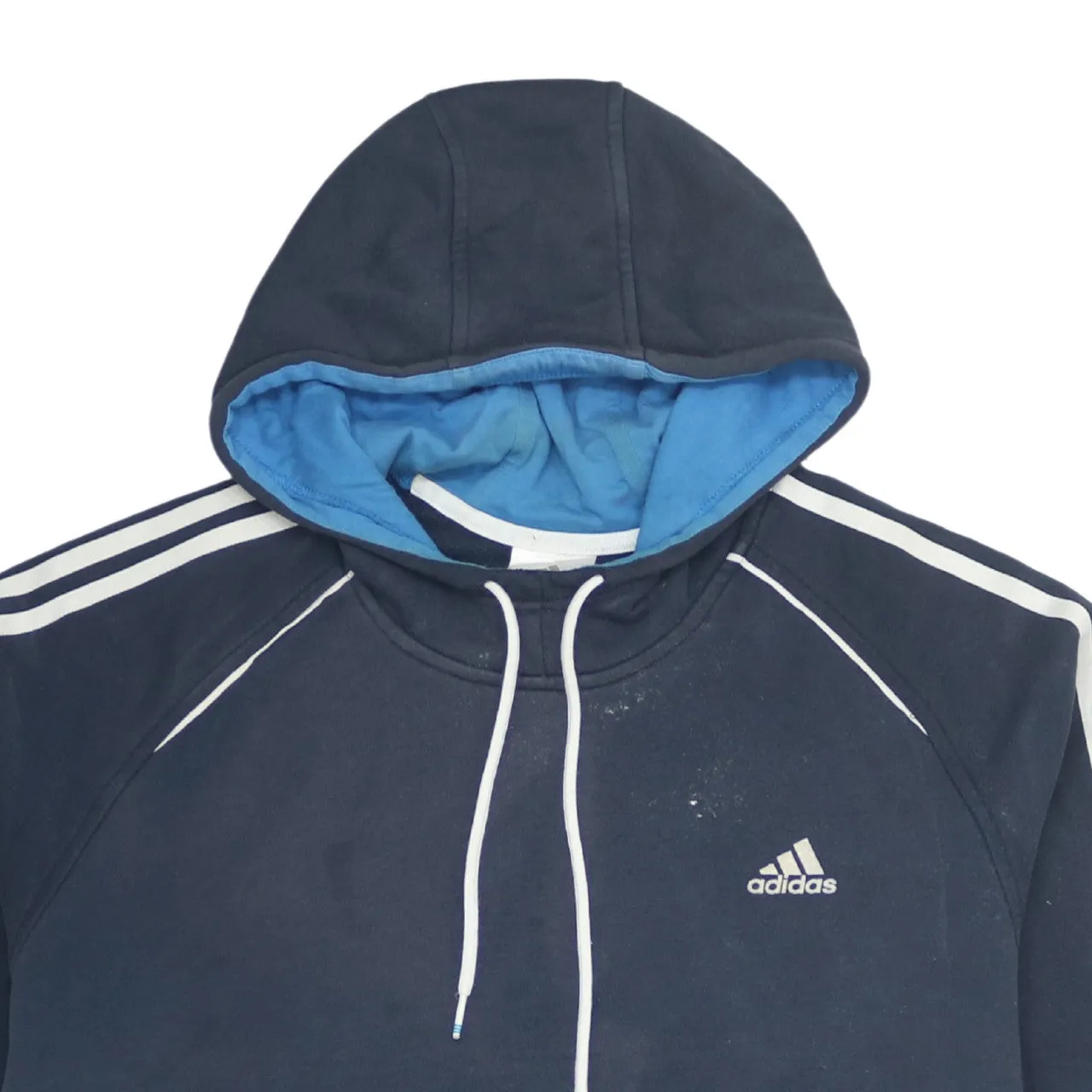 Adidas Men's XLarge 90's Vintage Navy Blue Hoodie Striped Sleeves sold by Vintage Club product image thumbnail 3