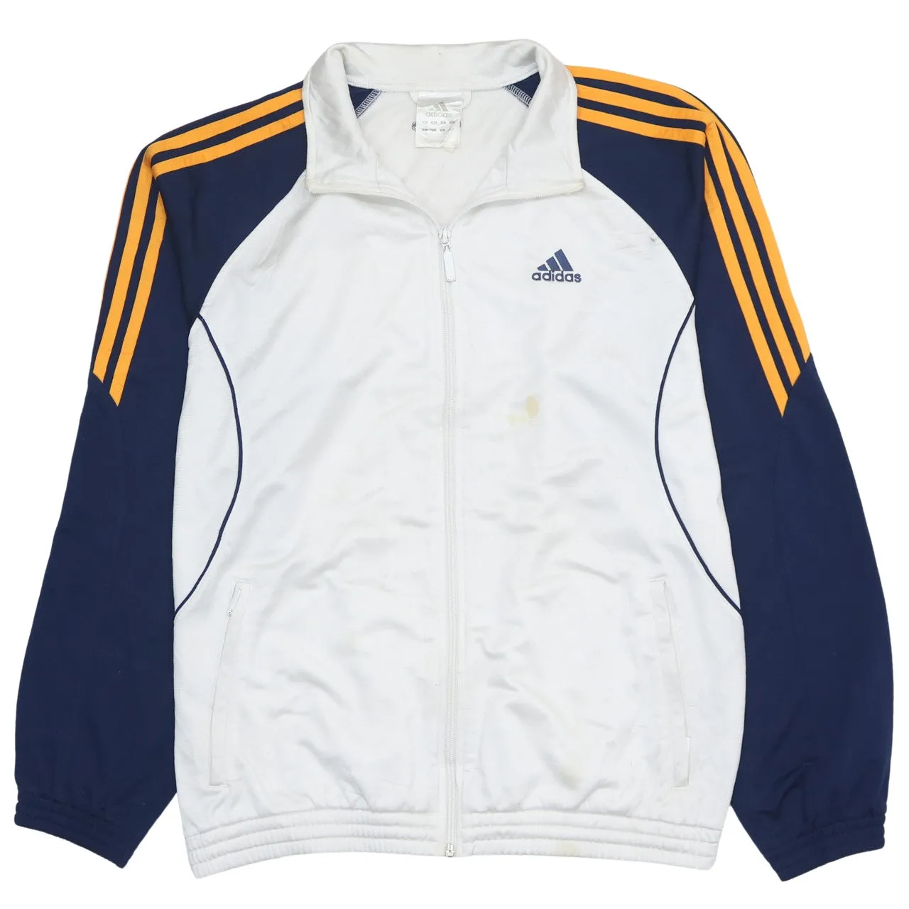 Vintage Adidas 90s Men's XL White Stripe Sleeve Zip Sweatshirt sold by Vintage Club