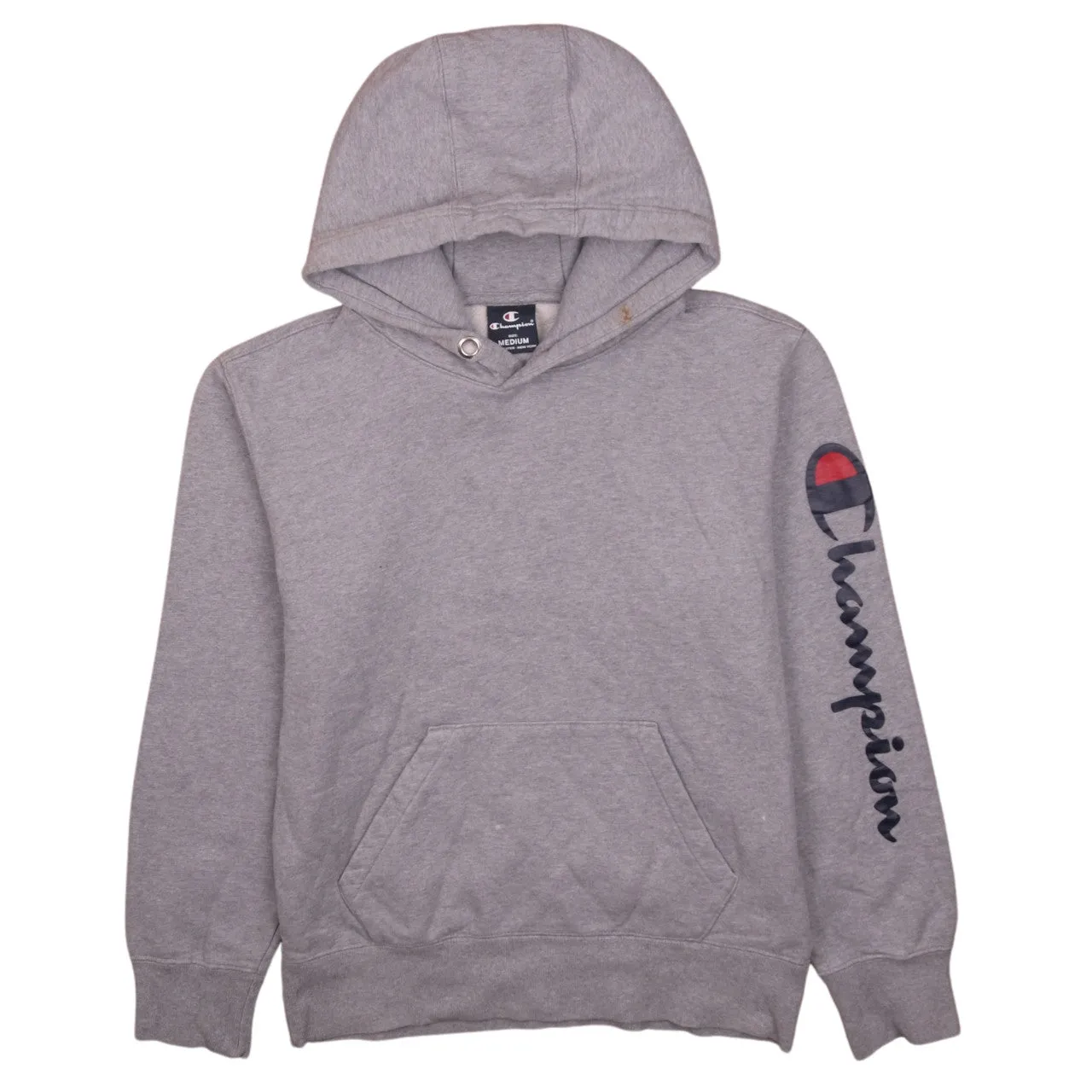 Champion Vintage Grey 90's Hoodie Medium, Drawstring, Retro Fashion sold by Vintage Club