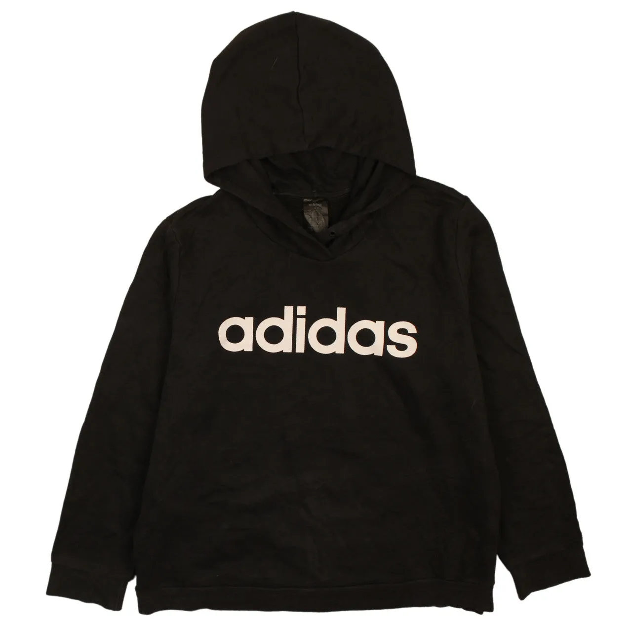 Adidas Black Hoodie Women’s XXLarge Printed Logo Pullover Fleece Casual Sweatshirt Top sold by Vintage Club