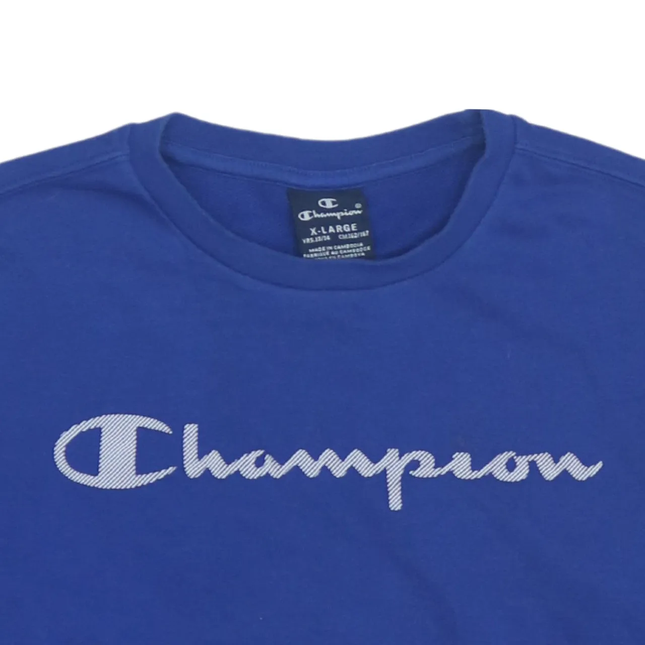 Champion 90's Vintage Spellout Sweatshirt XL Blue Crew Neck Retro sold by Vintage Club product image thumbnail 3