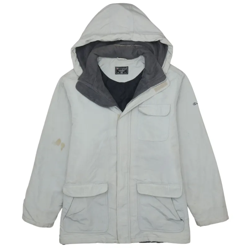 Champion Vintage 90's Grey Hooded Windbreaker XL Full Zip Jacket made by Vintage Club