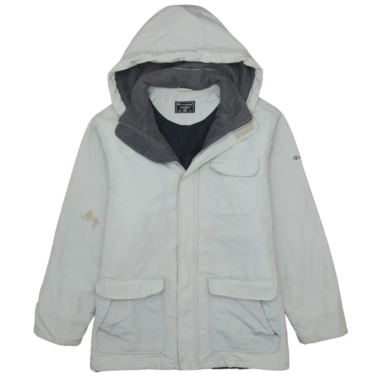 Champion Vintage 90's Grey Hooded Windbreaker XL Full Zip Jacket sold by Vintage Club