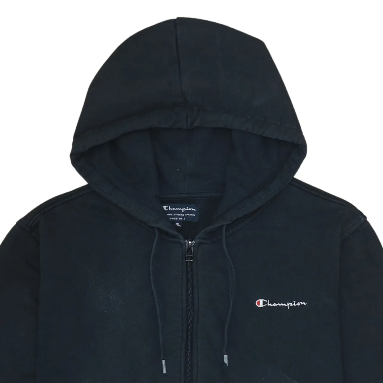 Champion 90s Vintage Black XLarge Full Zip Hoodie w/ Drawstring Pockets sold by Vintage Club product image thumbnail 3