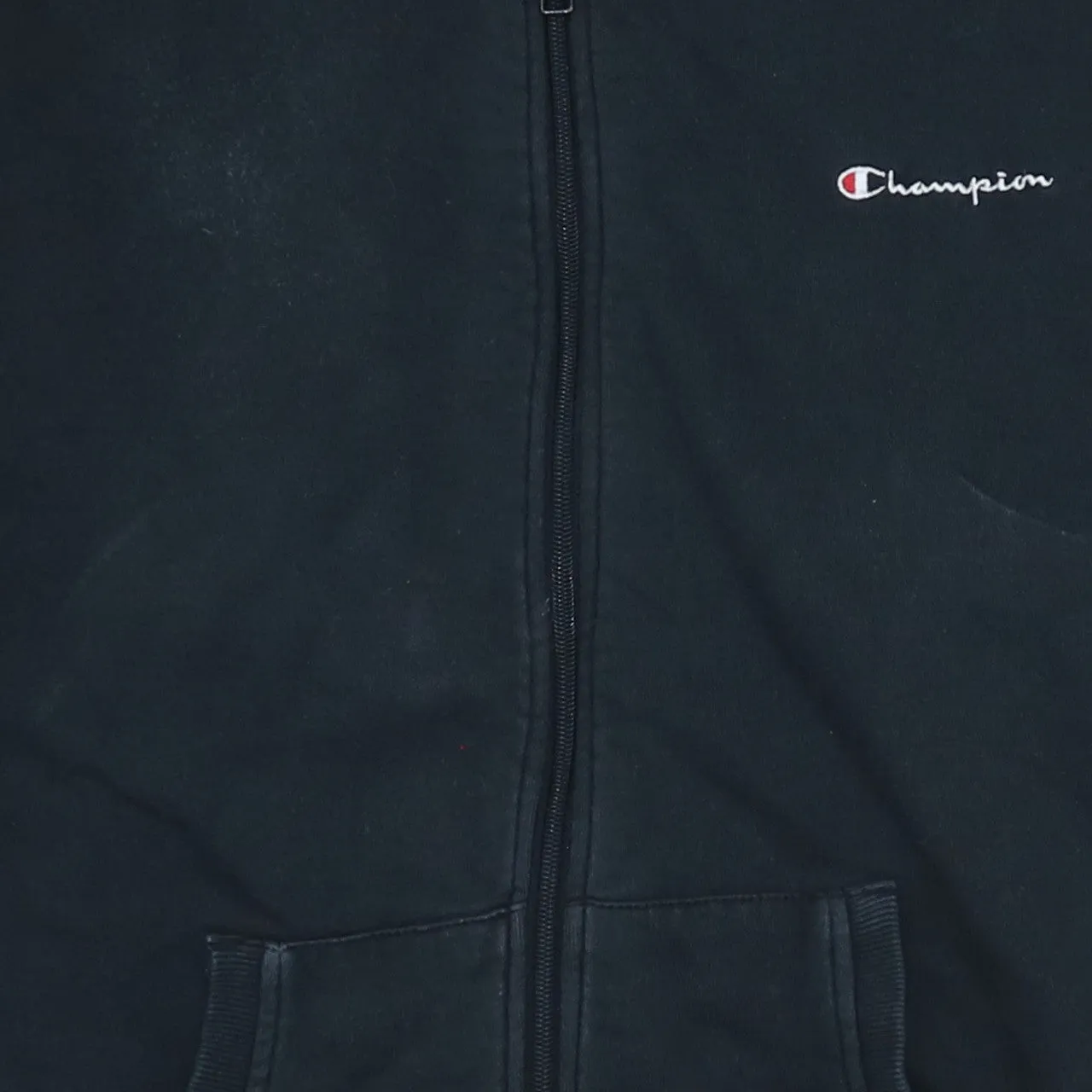 Champion 90s Vintage Black XLarge Full Zip Hoodie w/ Drawstring Pockets sold by Vintage Club product image thumbnail 4