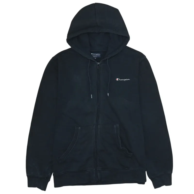 Champion 90s Vintage Black XLarge Full Zip Hoodie w/ Drawstring Pockets sold by Vintage Club