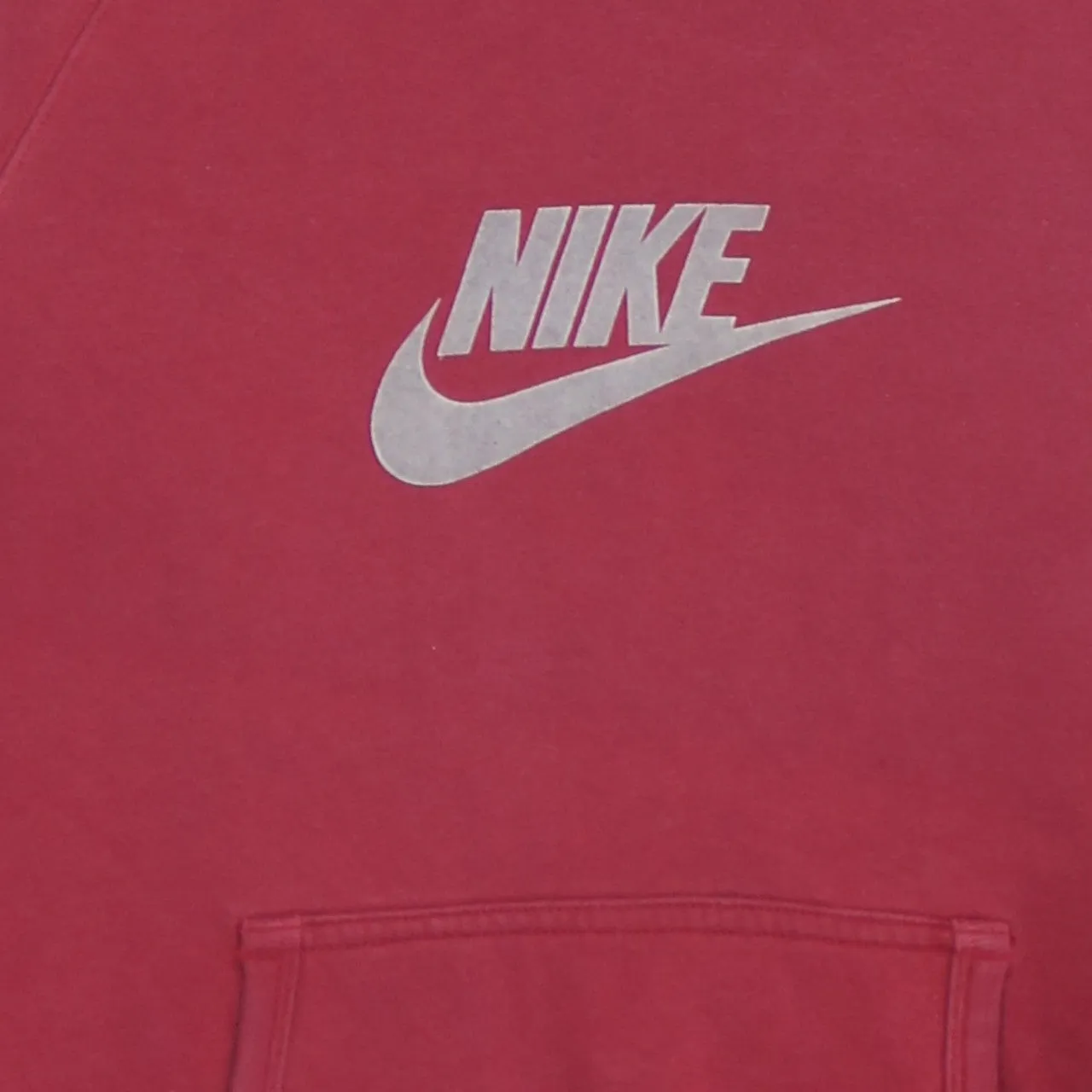 Nike Burgundy Red Hoodie Men’s XLarge Printed Swoosh Logo Front Pocket Pullover Sweatshirt sold by Vintage Club product image thumbnail 4