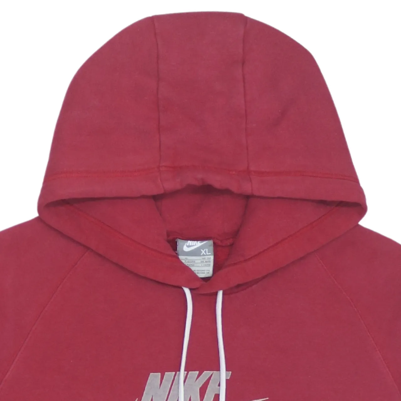 Nike Burgundy Red Hoodie Men’s XLarge Printed Swoosh Logo Front Pocket Pullover Sweatshirt sold by Vintage Club product image thumbnail 3