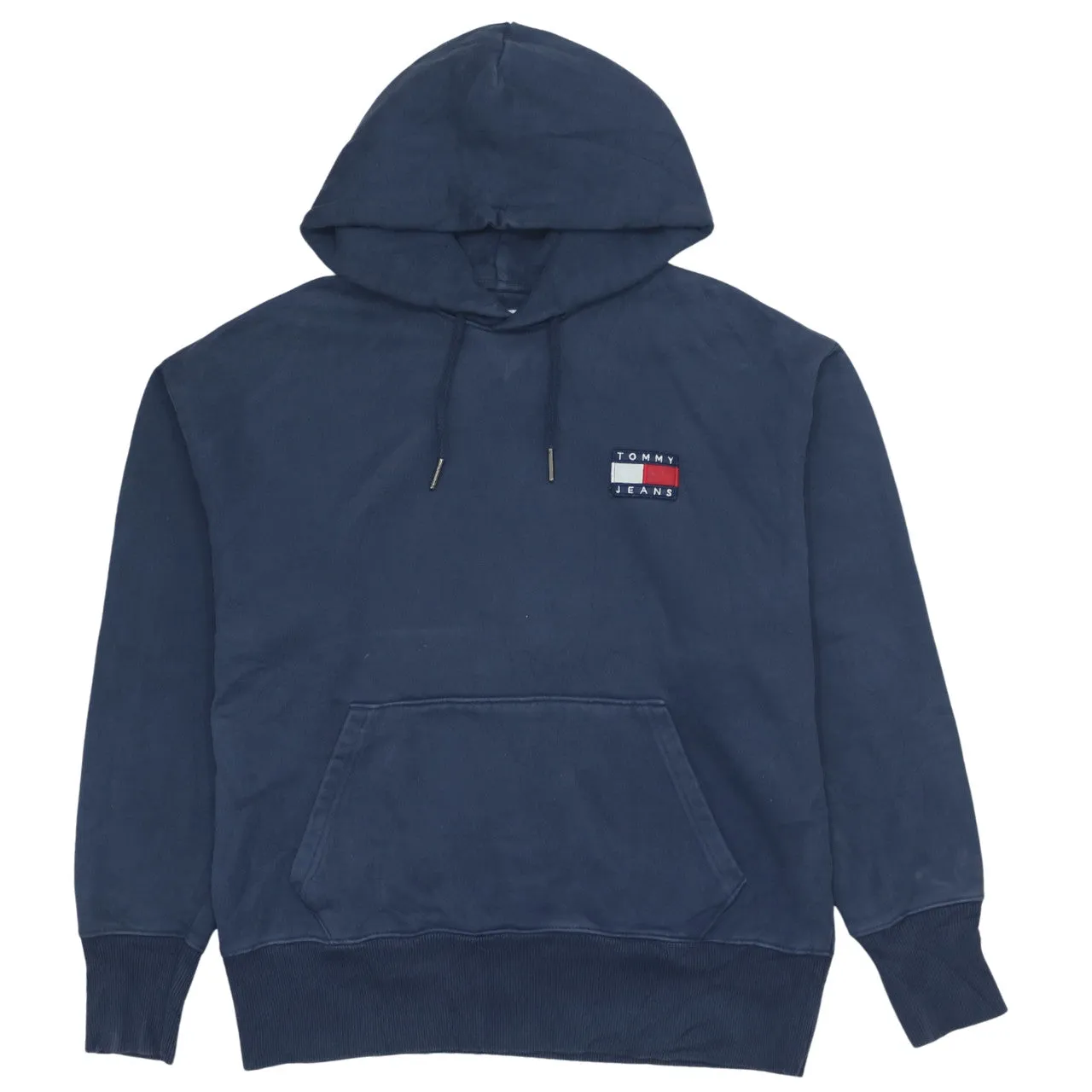 Tommy Jeans 90's Vintage Pullover Hoodie Medium Navy Blue Cotton sold by Vintage Club