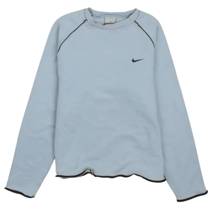 Nike 90's Swoosh Crew Neck Sweatshirt Large Blue made by Nike