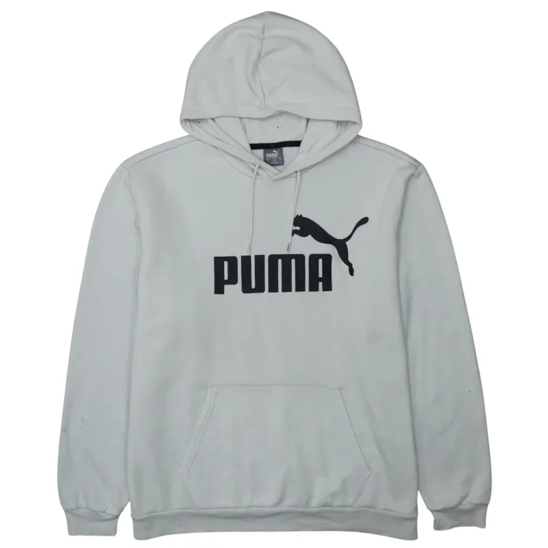 Puma 90's Vintage White Spellout Hoodie XXL Retro Pullover made by Puma
