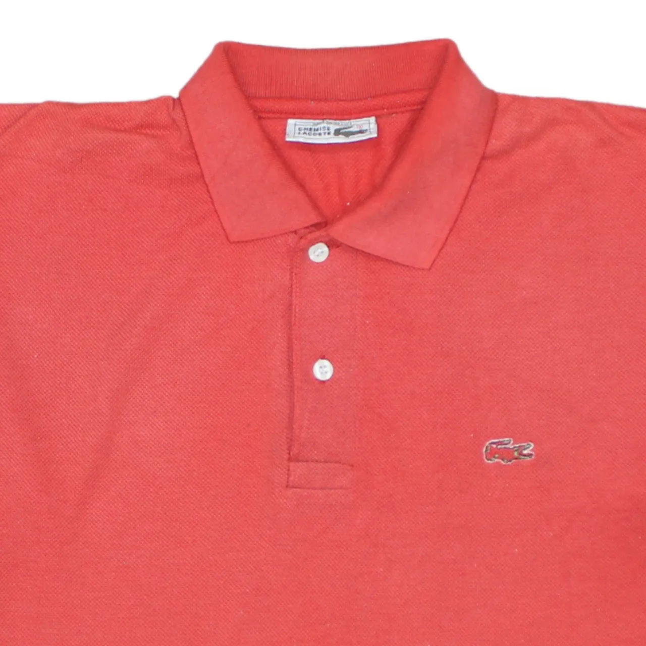 Lacoste Coral Red Polo Shirt Men's Medium Embroidered Croc Logo Short Sleeve Top sold by Vintage Club product image thumbnail 3