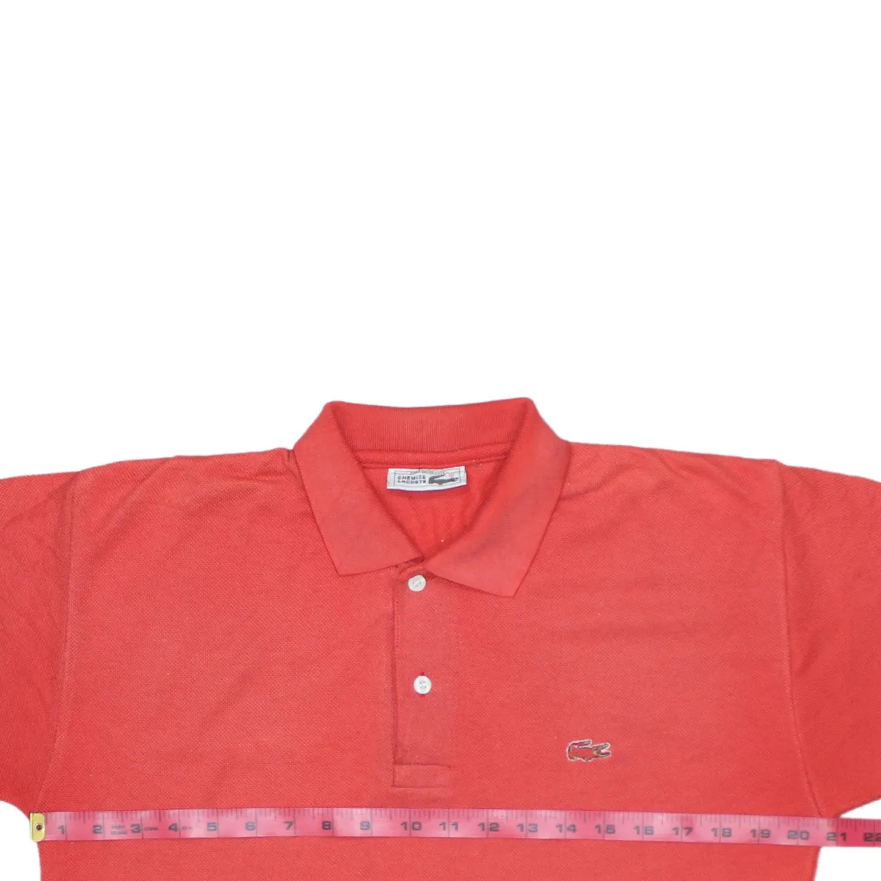 Lacoste Coral Red Polo Shirt Men's Medium Embroidered Croc Logo Short Sleeve Top sold by Vintage Club product image thumbnail 5