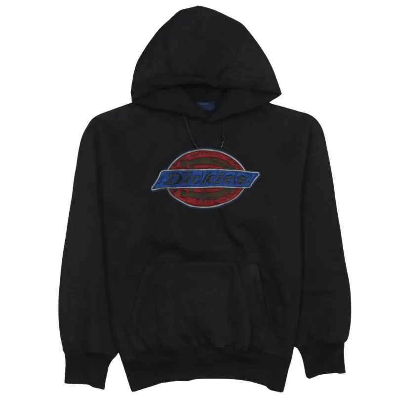 Dickies Black Hoodie Men's Medium Large Chenille Logo Front Pocket Pullover Sweatshirt made by Dickies