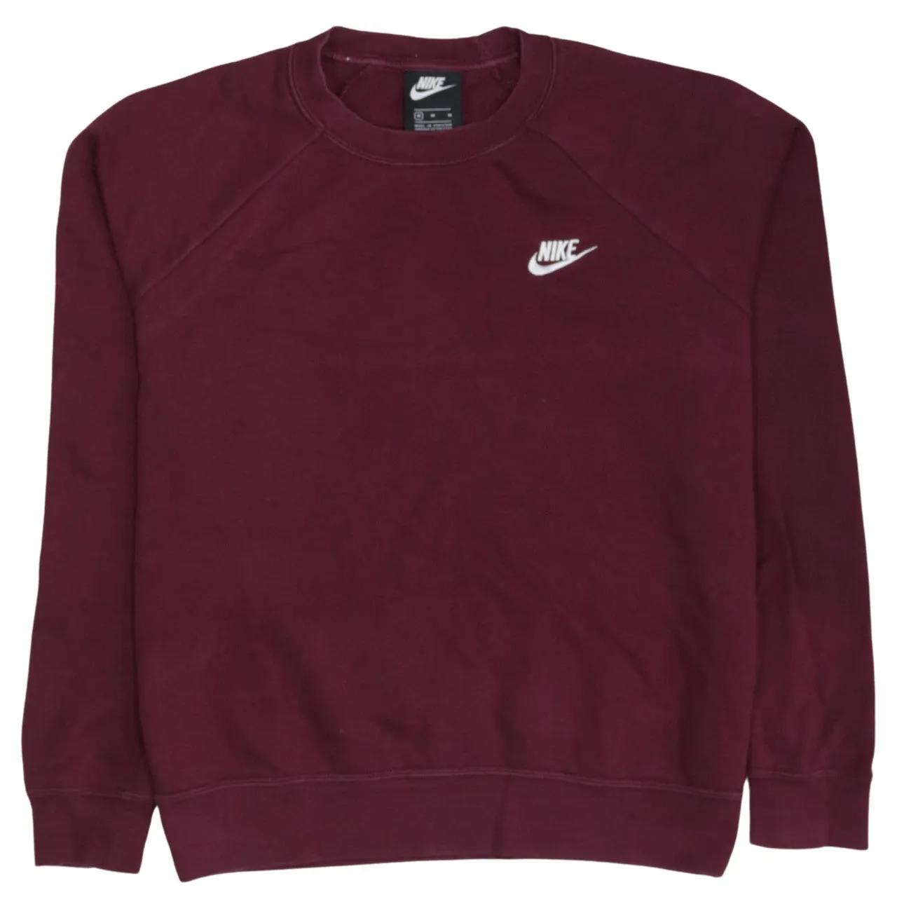 Nike Burgundy Red Sweatshirt Men’s Medium Embroidered Swoosh Logo Crewneck Pullover Fleece Top sold by Vintage Club