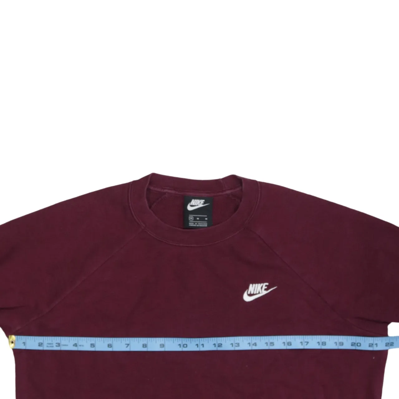 Nike Burgundy Red Sweatshirt Men’s Medium Embroidered Swoosh Logo Crewneck Pullover Fleece Top sold by Vintage Club product image thumbnail 5