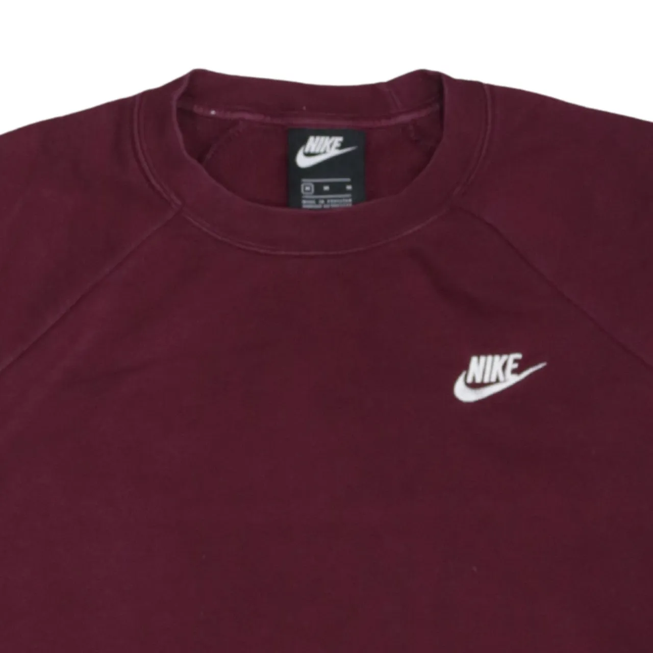 Nike Burgundy Red Sweatshirt Men’s Medium Embroidered Swoosh Logo Crewneck Pullover Fleece Top sold by Vintage Club product image thumbnail 3