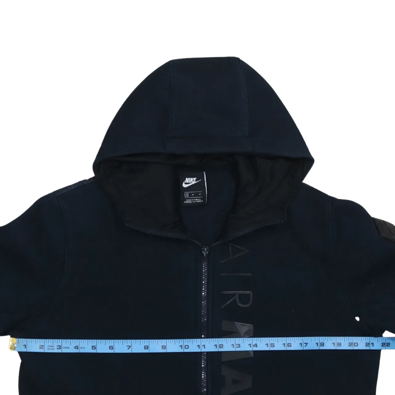 Nike Black Air Max Hoodie Men's Medium Full Zip Printed Logo Front Pockets Sweatshirt sold by Vintage Club product image thumbnail 5