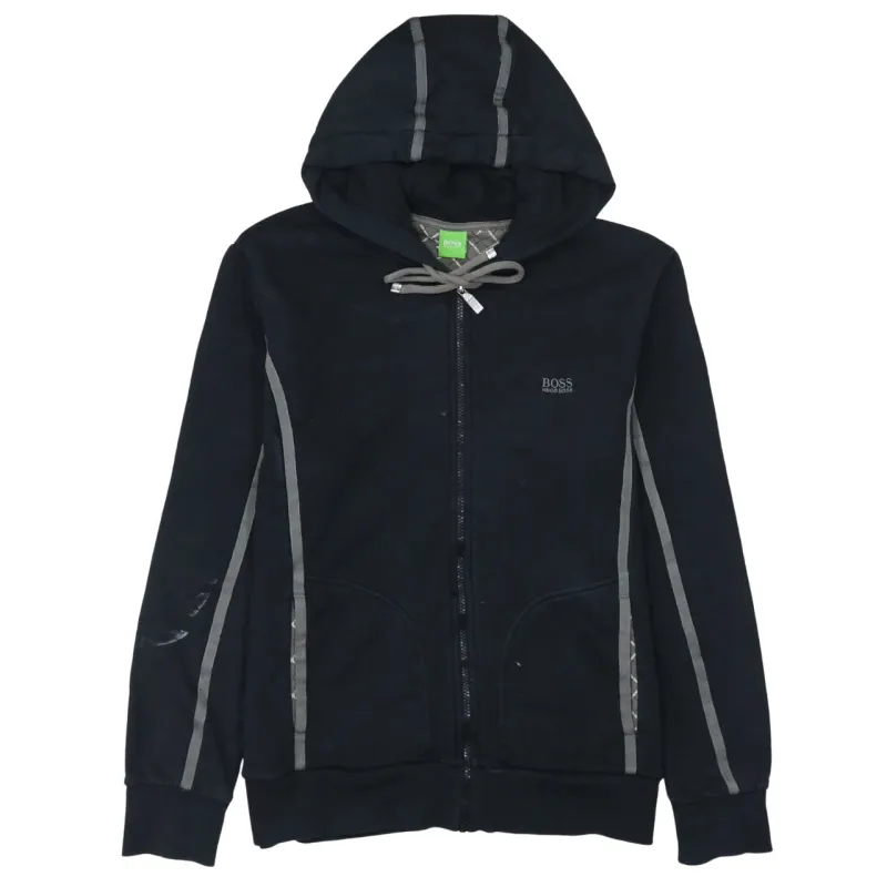 HUGO BOSS 90's Lightweight Full Zip Up Hoodie XLarge Black made by Hugo Boss