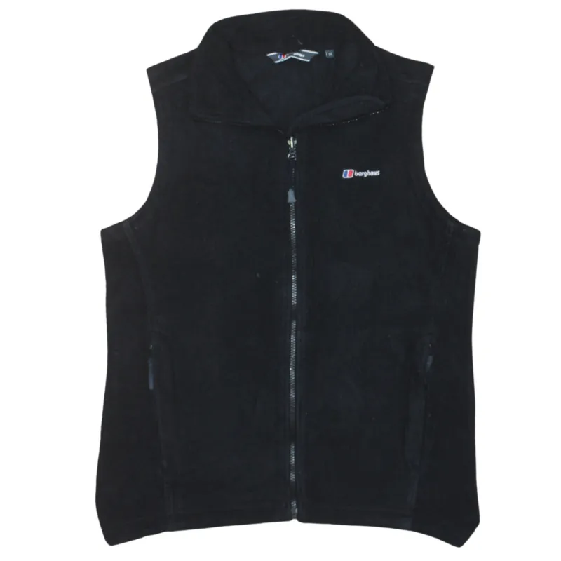 Berghaus Black Fleece Gilet Men's Small Embroidered Chest Logo Zip Pockets Outdoor Vest made by Vintage Club