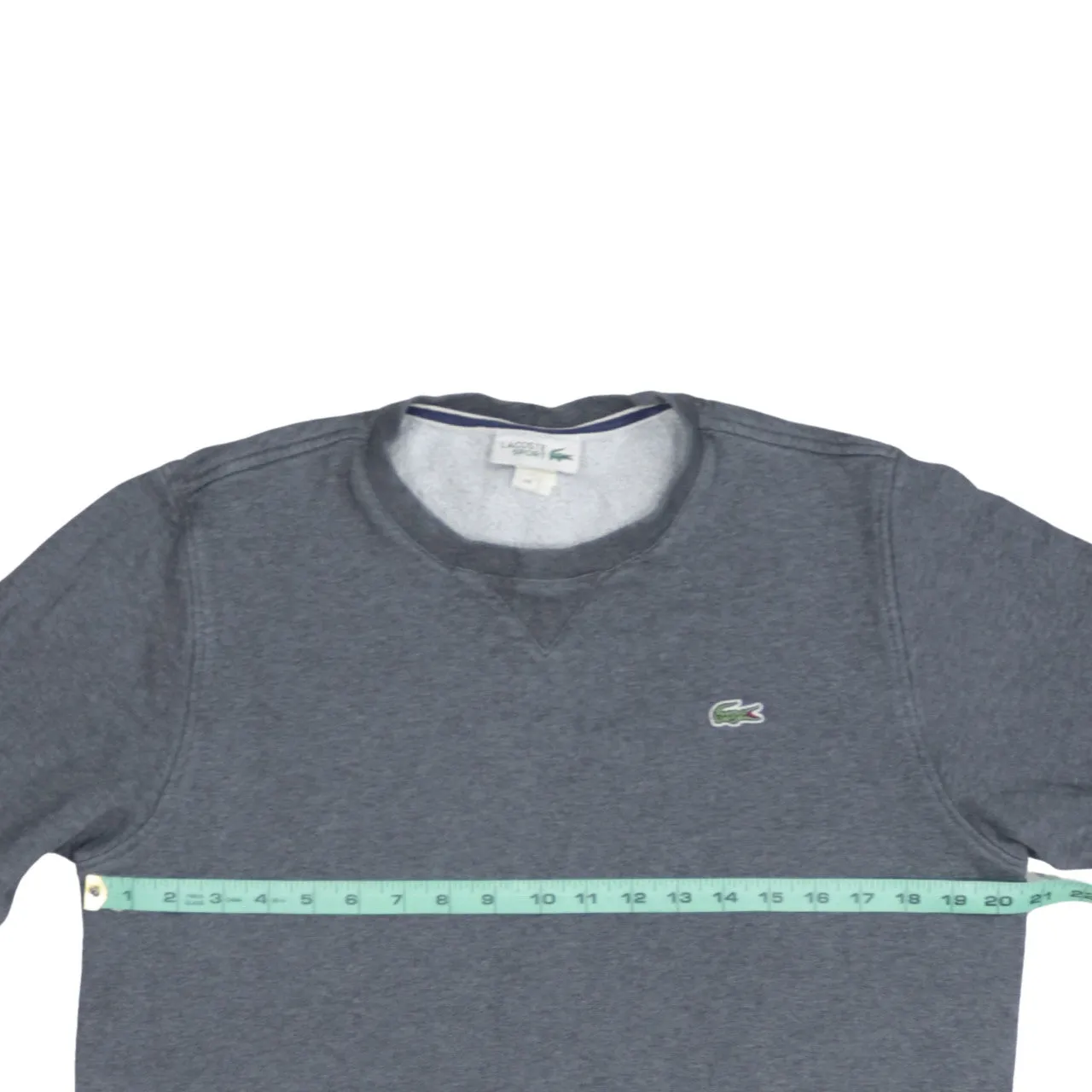 Lacoste Charcoal Grey Sweatshirt Men's Medium Embroidered Croc Logo Crewneck Pullover Top sold by Vintage Club product image thumbnail 5