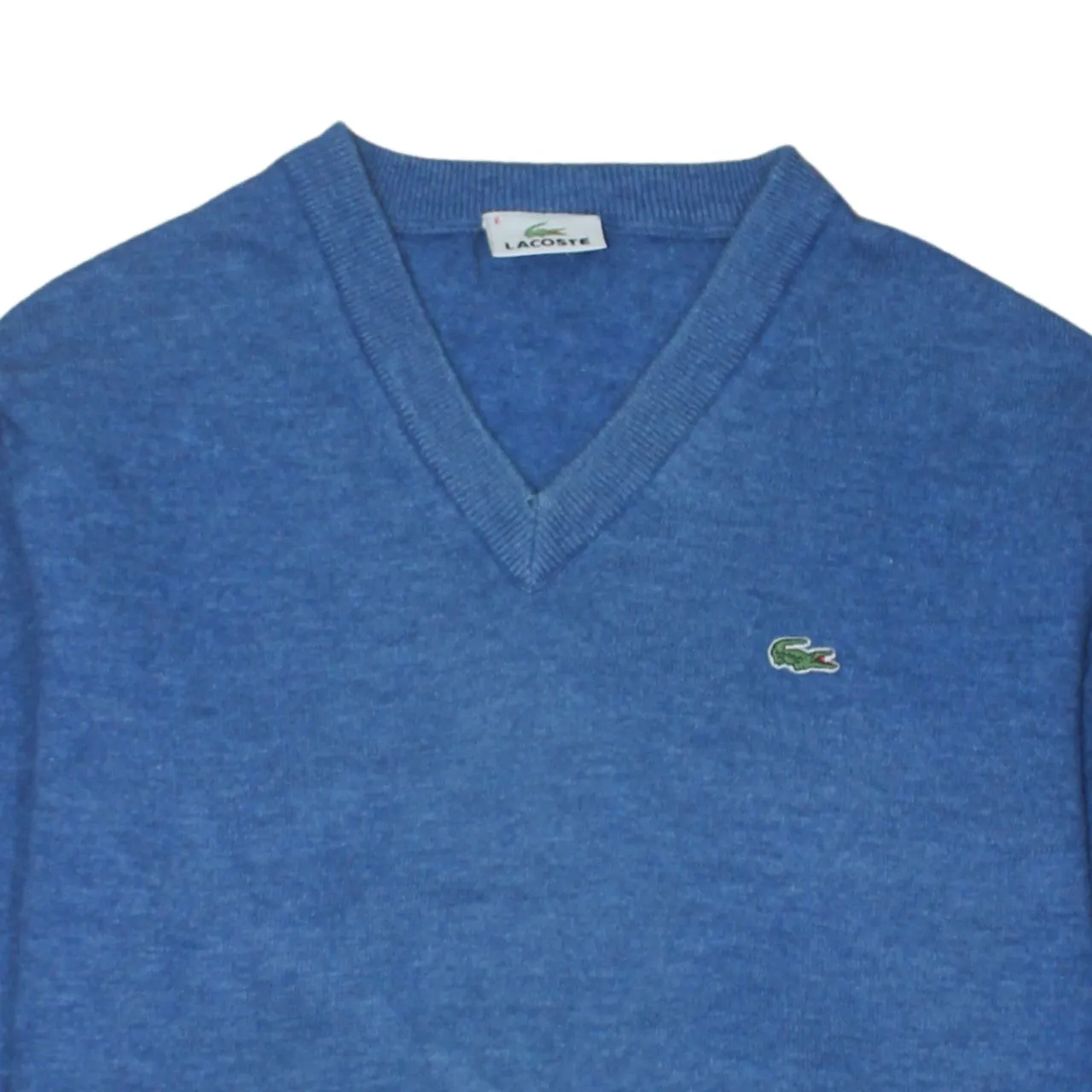 Lacoste 90's Lightweight V Neck Sweatshirt Medium Blue sold by Vintage Club product image thumbnail 3
