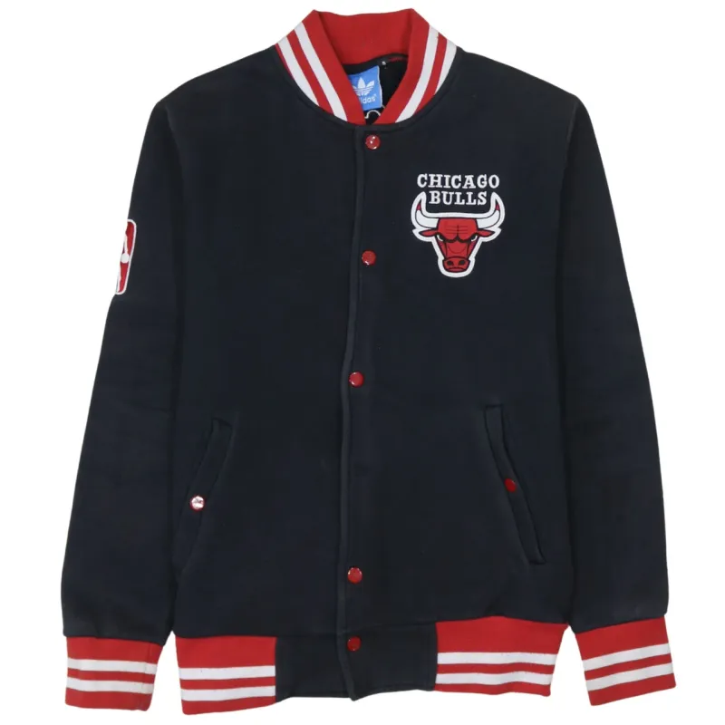 Adidas 90's Chicago Bulls Button Up Varsity Jacket Small Black made by Adidas