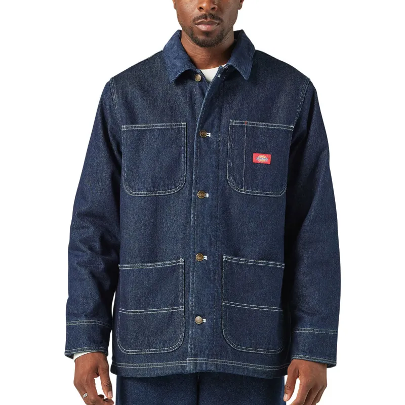 Dickies Denim Blanket Lined Chore Jacket - Rinsed Indigo Blue made by Dickies