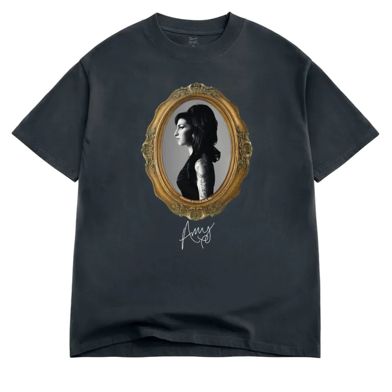 Color Bars x Amy Winehouse Portrait T-Shirt - Vintage Black sold by CCS