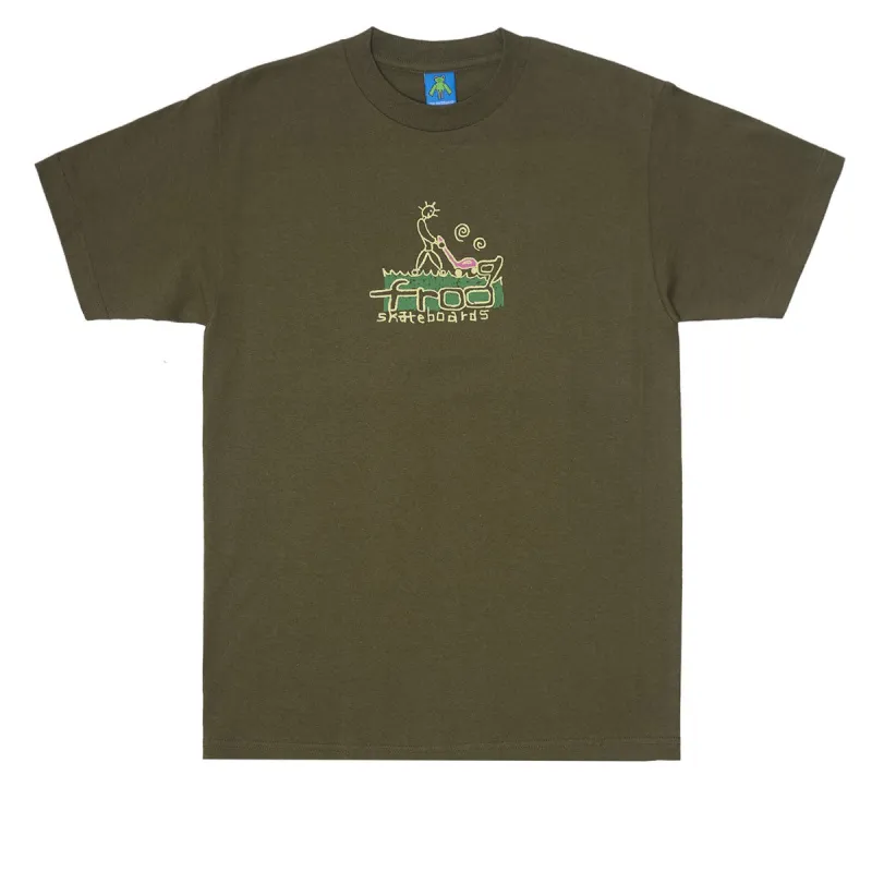 Frog Lawn Mower Man T-Shirt - Army sold by CCS