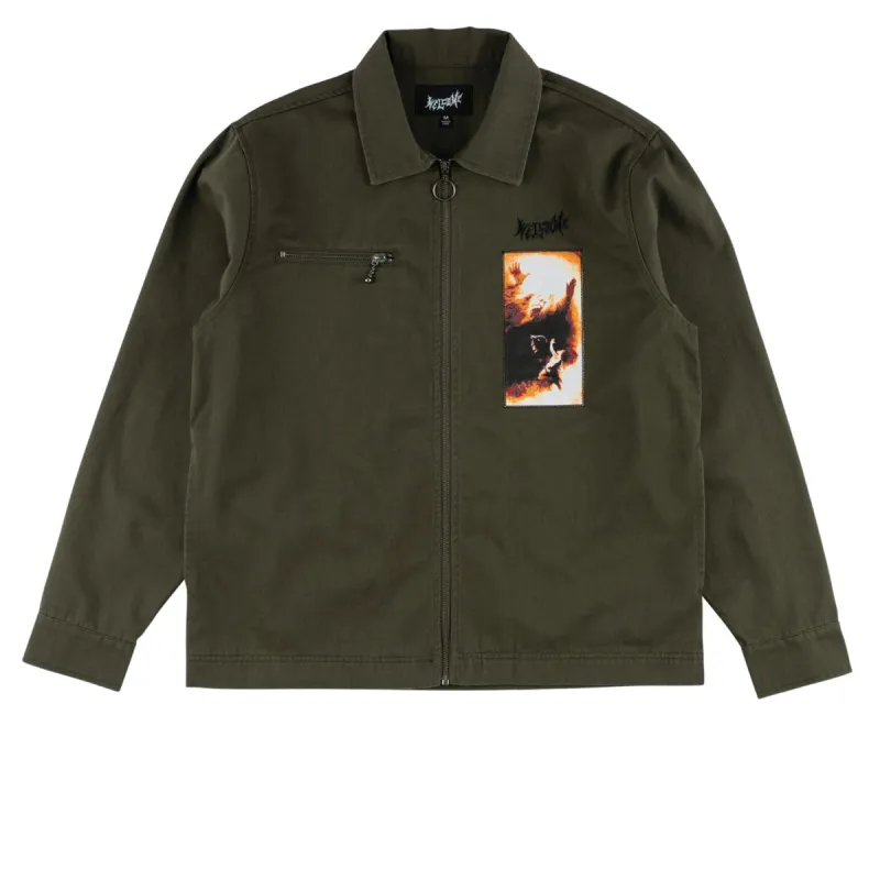 Welcome Smite Patches Long Sleeve Work Shirt - Forest sold by CCS