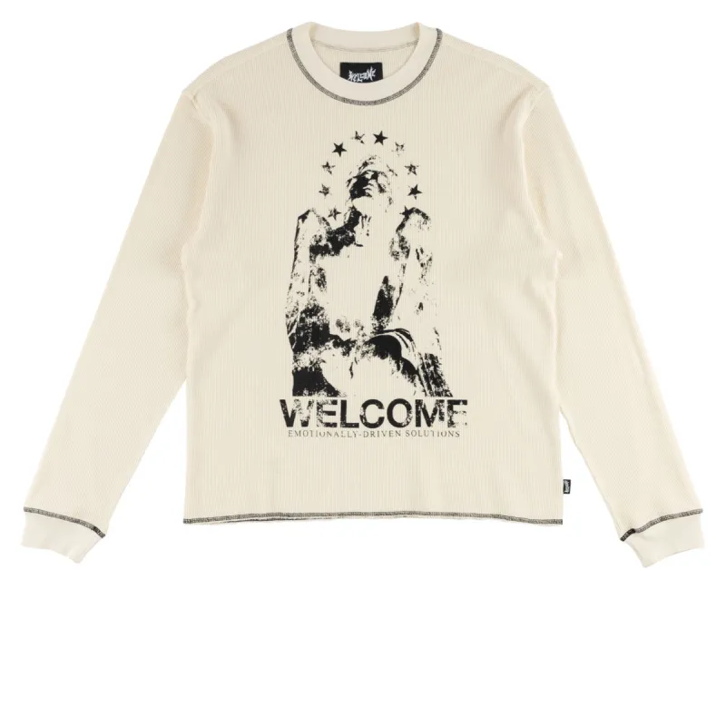 Welcome Seraph Contrast Stitch Thermal Shirt - Bone sold by CCS