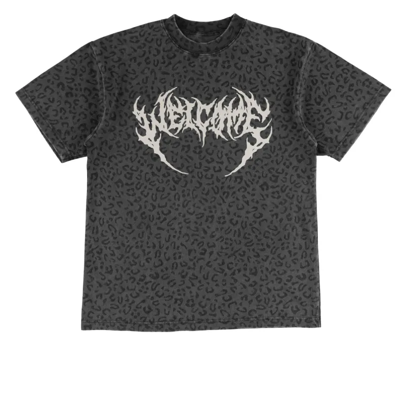 Welcome Fang T-Shirt - Vintage Black/Leopard sold by CCS