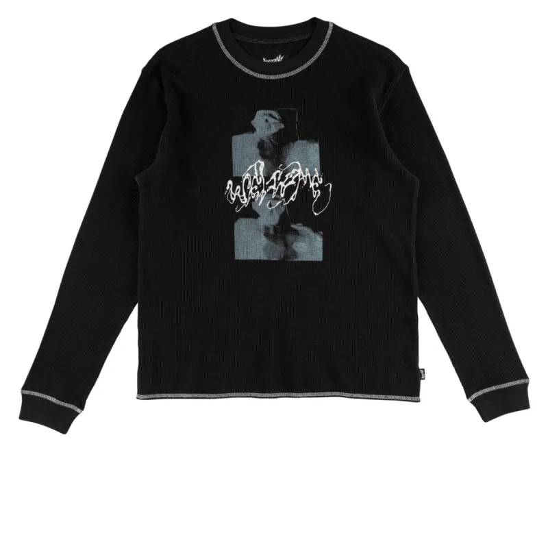 Welcome Scan Contrast Stitch Thermal Shirt - Black sold by CCS