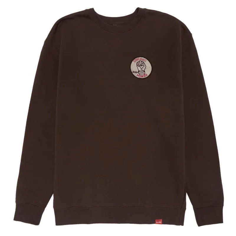 Chocolate Chicano Power Crew Sweatshirt - Chocolate made by Chocolate