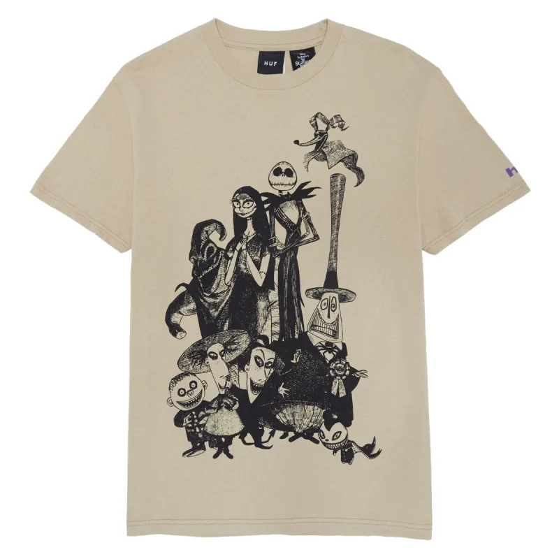 HUF x Nightmare Before Christmas Cast T-Shirt - Sand sold by CCS