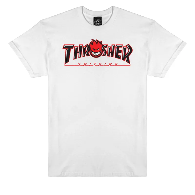 Thrasher x Spitfire Big Head Outline T-Shirt - White made by Thrasher