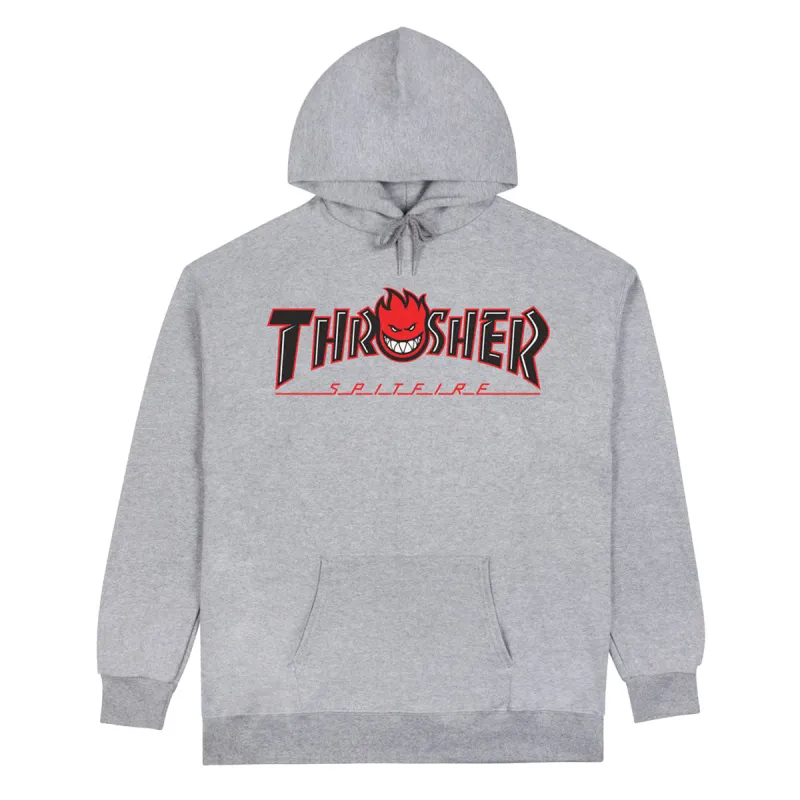 Thrasher x Spitfire Big Head Outline Hoodie - Ash Grey made by CCS