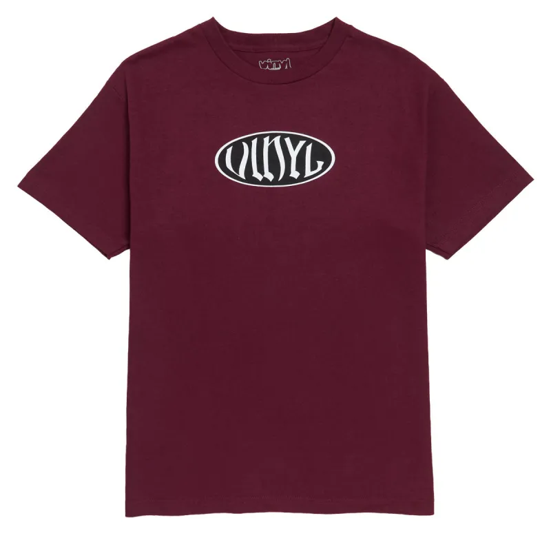 Vinyl Oval T-Shirt - Burgundy sold by CCS