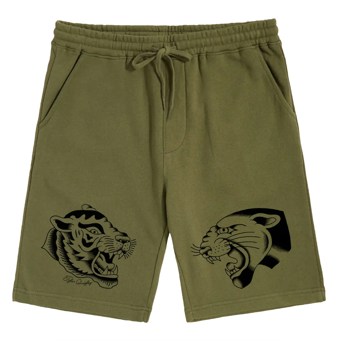 CCS x Quigley Big Cats Sweat Shorts - Army - MD sold by CCS