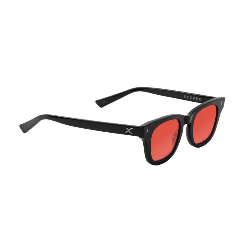 Decade Earl 50s Sunglasses - Gloss Black Acetate/Red CR39 sold by CCS