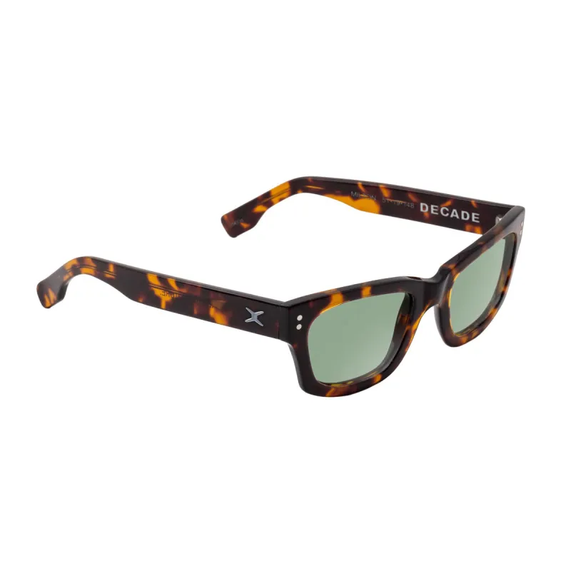 Decade Milton 60s Sunglasses - Tortoise Acetate/Green CR39 sold by CCS