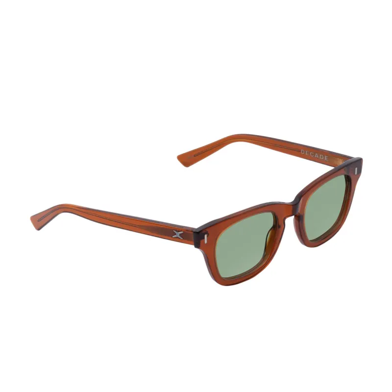 Decade Earl 50s Sunglasses - Coffee Acetate/Green CR39 sold by CCS